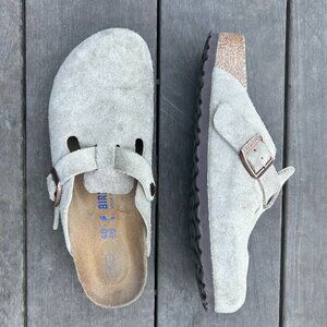 BIRKENSTOCK BOSTON CLOG - Taupe, size 40/9-9.5, narrow width, gently worn